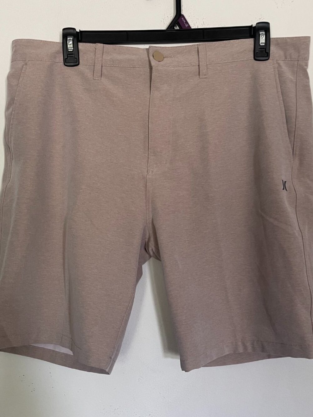 Hurley Mens Shorts Size 38 Beige Tan Chino Walk Shorts Casual Stretch T12